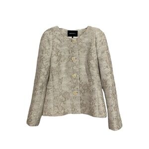 Lafayette 148 New York Collarless Textured Evening Jacket‎ Size 8 Retail $900